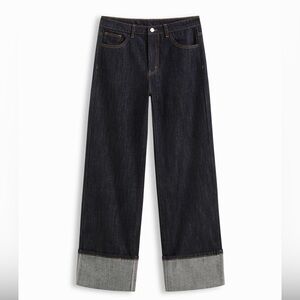 Cider MID-RISE  STRAIGHT LEG Jeans W/ FOLDOVER CUFF